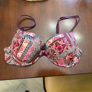 Victoria’s Secret Womens Very Very Sexy Push Up Bra 38C Boho Print Pink & Purple